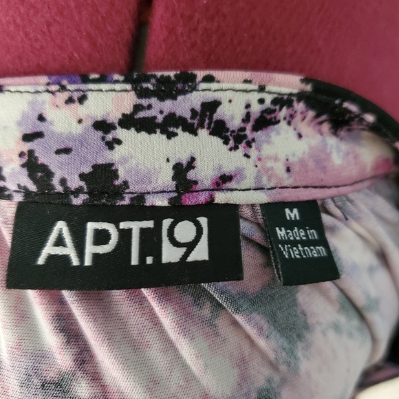 Apt. 9 Purple Pink and Black Floral Midi Dress Size M - Picture 6 of 7